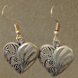 Silver Open Heart Filagree Earrings